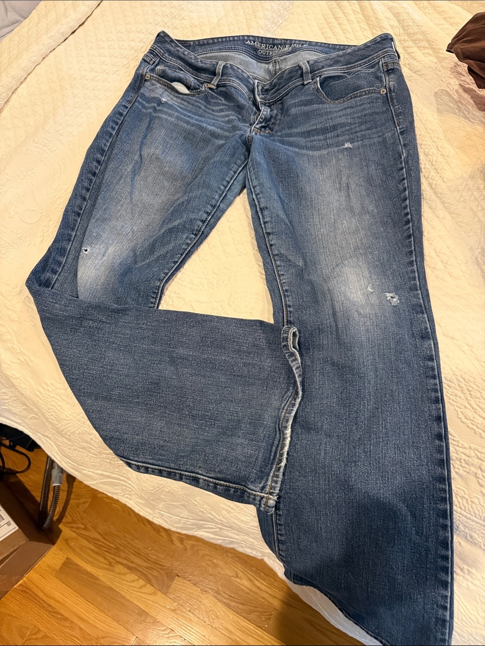 American Eagle Outfitters Dark Blue Faded Bootcut Jeans